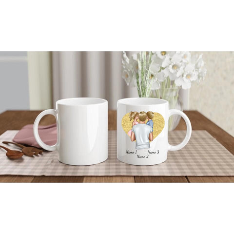 Personalisierte Tasse Familie (Papa mit Kindern)