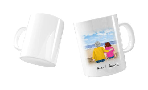 Personalisierte Tasse Familie (Oma mit Enkelin)