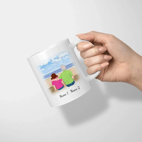 Personalisierte Tasse Familie (Opa mit Enkelin)