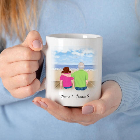 Personalisierte Tasse Familie (Opa mit Enkelin)