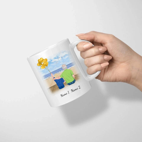 Personalisierte Tasse Familie (Opa mit Enkel)