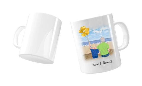 Personalisierte Tasse Familie (Opa mit Enkel)