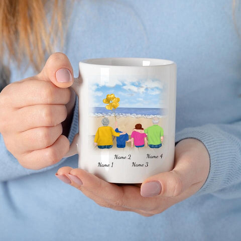 Personalisierte Tasse Familie (Großeltern mit Enkelkinder)
