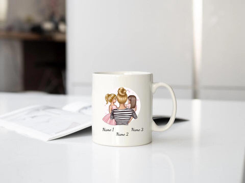 Personalisierte Mama Tasse (Mutter mit Töchtern)