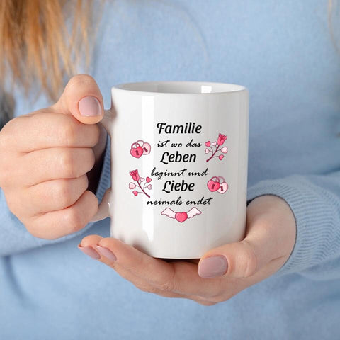 Familientasse mit Spruch Familie ist