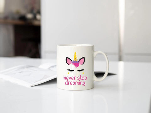 Tasse Einhorn never stop dreaming