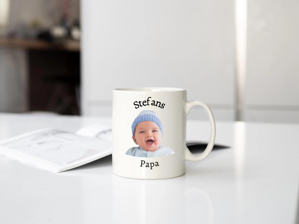 Kind und Papa Fototasse personalisieren
