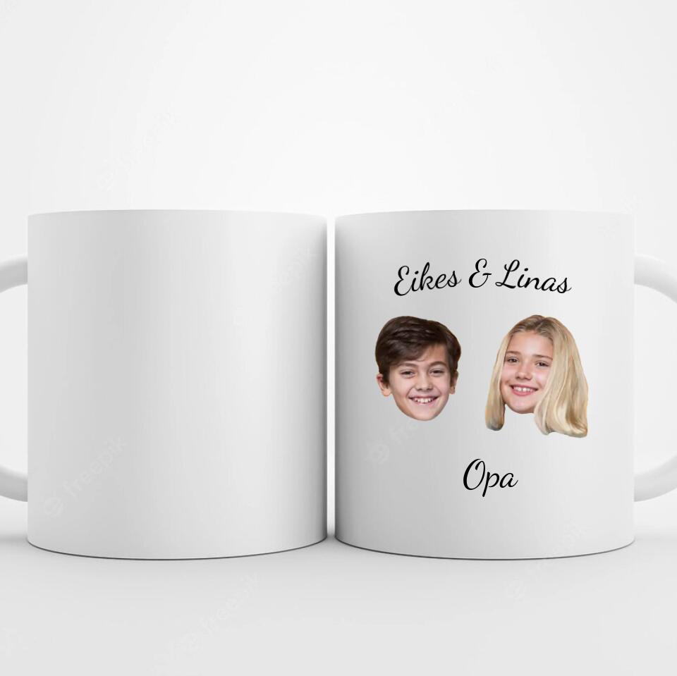 Fototasse mit Gesichtsfoto und Namen bedrucken