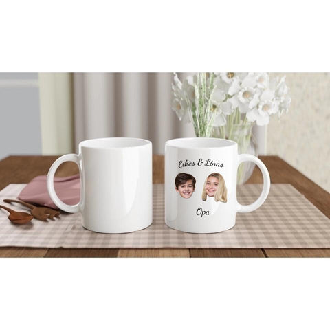 Tasse lustiges Gesicht - 2 Kinder und Opa