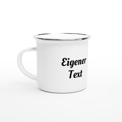 Emaille Tasse personalisiert mit Text