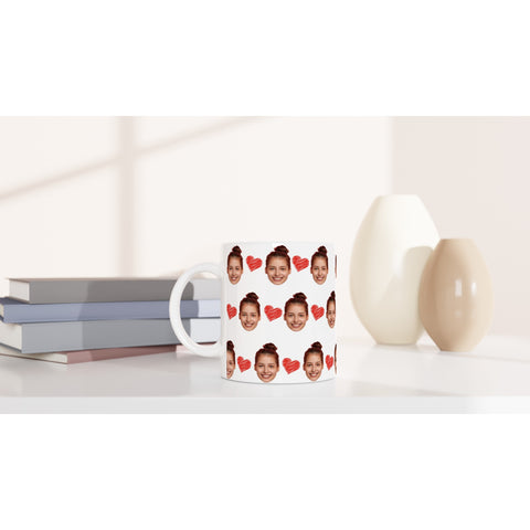 Foto Tasse mit Gesichtern und Herzen | 330ml