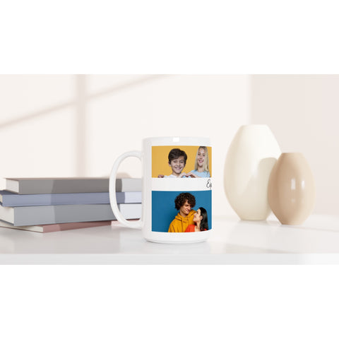 Tasse gestalten mit 4 Fotos und Text | 440ml