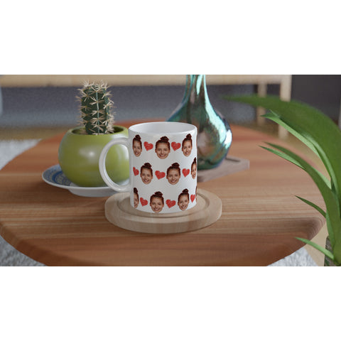 Foto Tasse mit Gesichtern und Herzen | 330ml