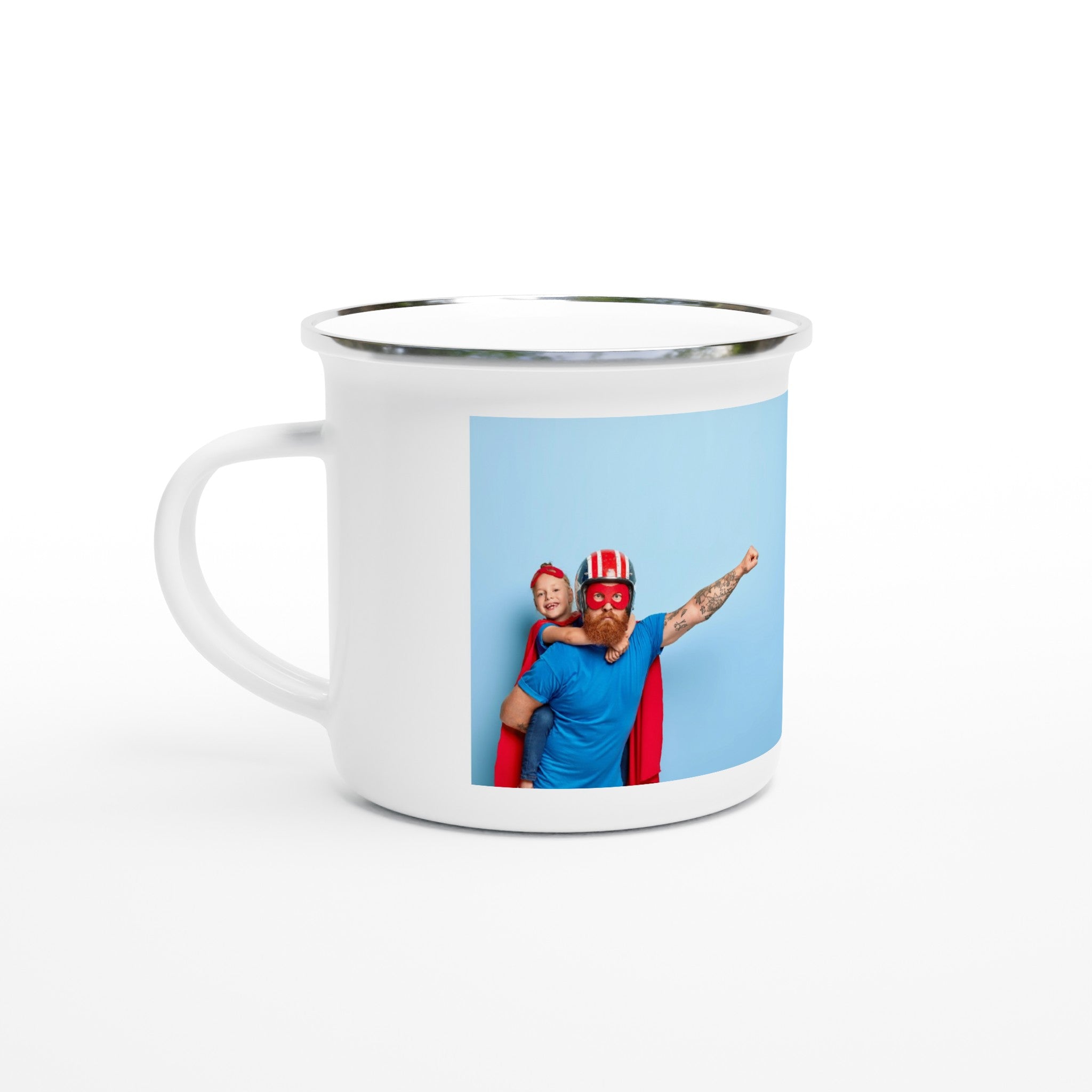 Emaille Tasse mit Foto und Text