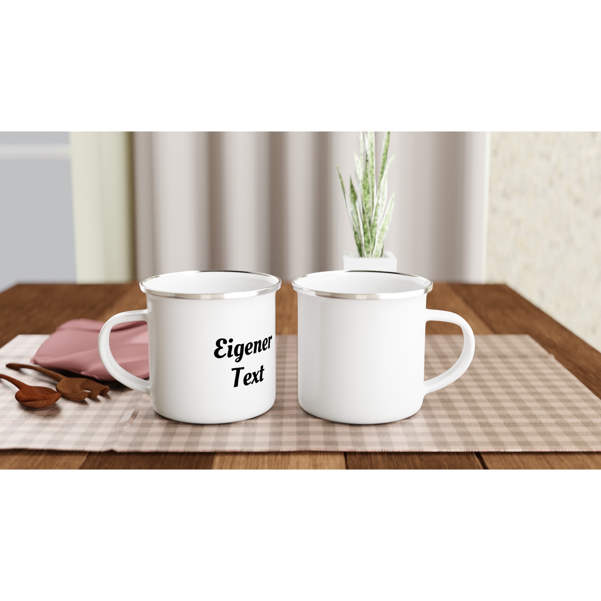 Emaille Tasse weiß