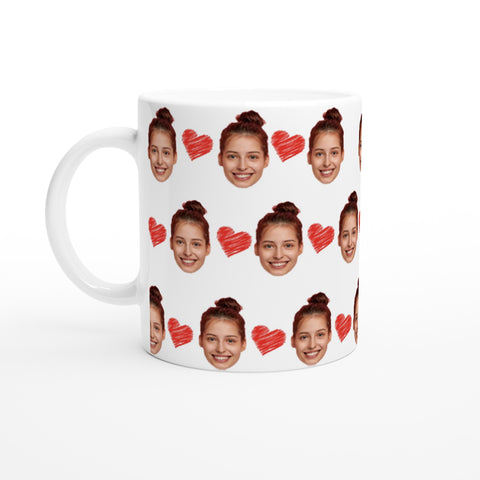 Foto Tasse mit Gesichtern und Herzen | 330ml
